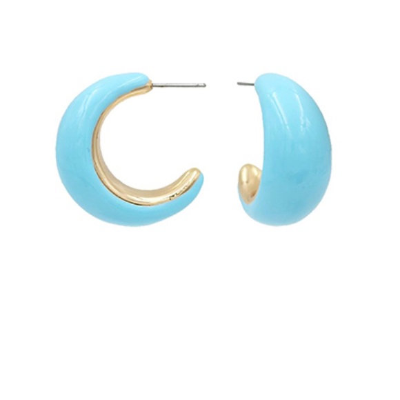 Color Coated Crescent Hoops - Picture 10 of 11